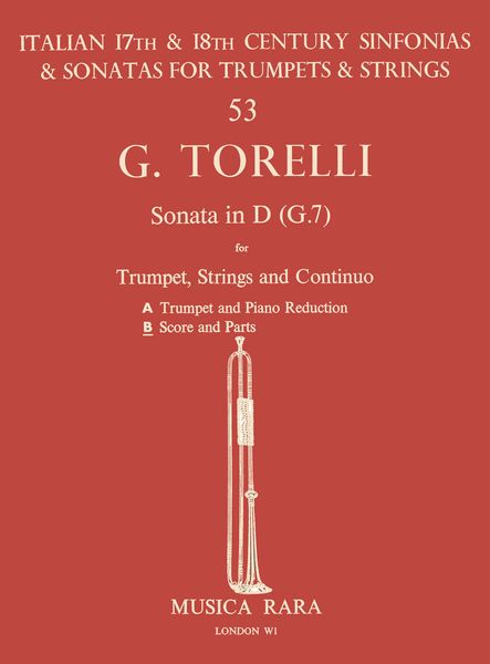 Sonata In D (G7) : For Trumpet, Strings and Basso Continuo / edited by Edward H. Tarr.