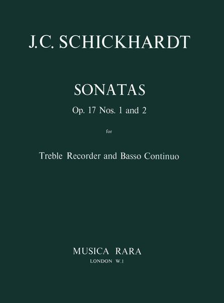 Sonatas, Op. 17 Nos. 1 and 2 : For Recorder and Basso Continuo / edited by Paul J. Everett.