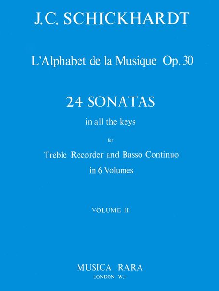 L' Alphabet - Sonatas, Op. 30 Nos. 5-8 : For Recorder and Basso Continuo / edited by Paul J. Everett.