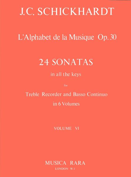 Alphabet - Sonatas, Op. 30 Nos. 21-24 : For Recorder and Basso Continuo / edited by Paul J. Everett.