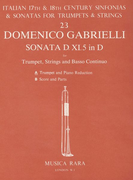 Sonata D. XI. 5 In D : For Trumpet and Piano / edited by Robert P. Block.