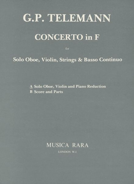 Concerto In F : For Oboe, Violin and Piano / edited by Anders Wiklund.