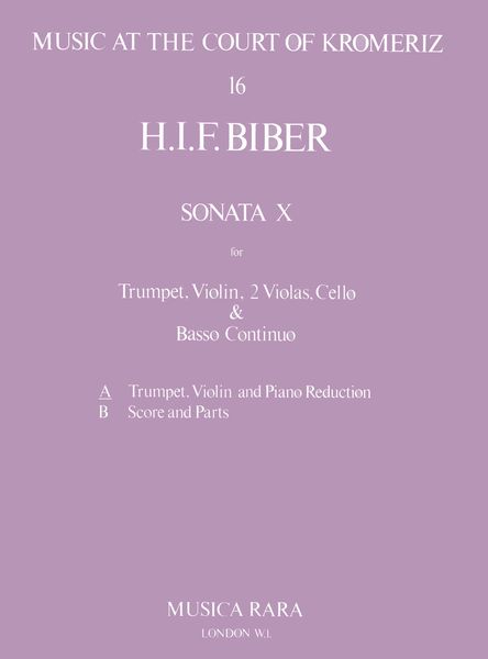 Sonata X In F Major : For Trumpet, Violin and Piano / edited by John Madden.