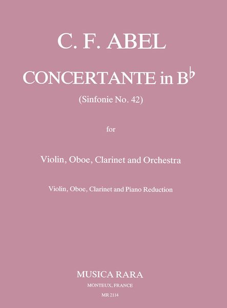 Sinfonia Concertante In B Flat : For Oboe, Clarinet, Violin and Piano.