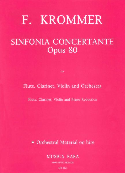 Sinfonia Concertante In D Op.80 : For Flute, Clarinet, Violin and Piano.