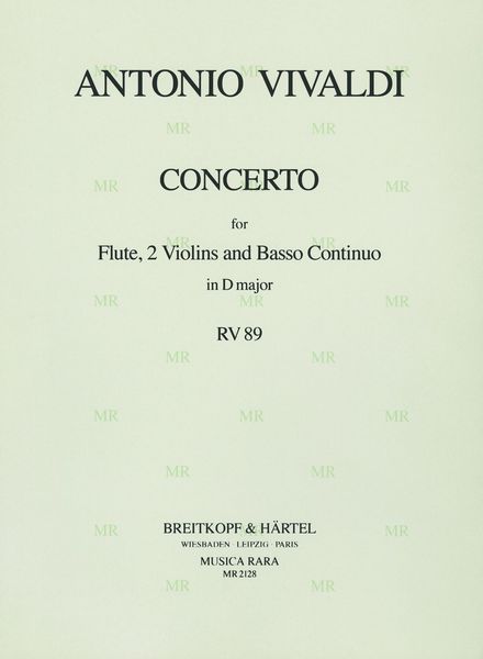 Concerto In D, RV 89 : For Flute, 2 Violins and Basso Continuo / edited by D. Sumbler.