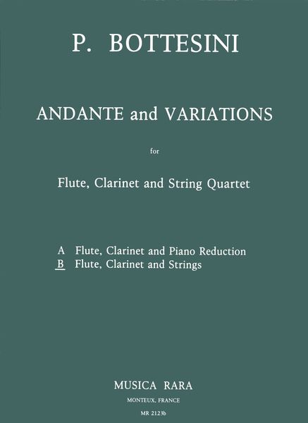 Andante and Variations : For Flute, Clarinet and String Quartet.