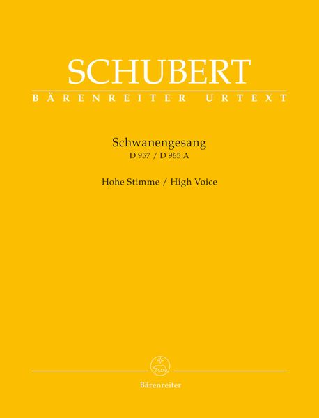 Schwangesang, D957/D965a : For High Voice / edited by Walther Dürr.