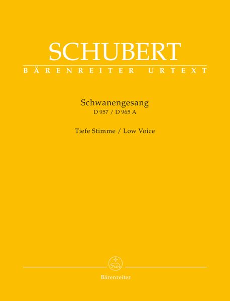 Schwangesang, D957/D965a : For Low Voice / edited by Walther Dürr.