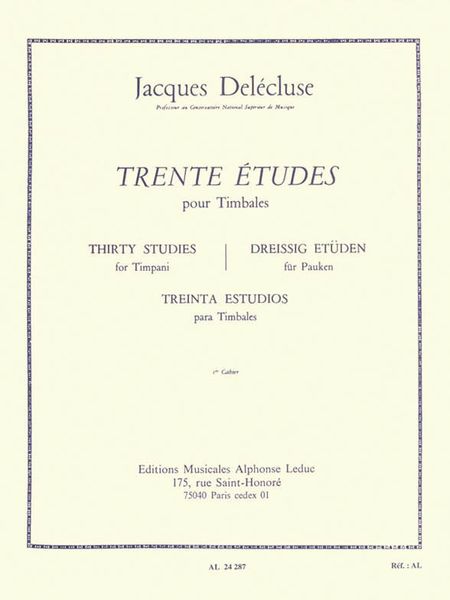 30 Etudes, Vol. 1 : For Timbales.