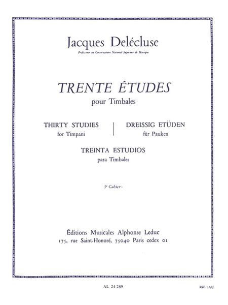 30 Etudes, Vol. 3 : For Timbales.