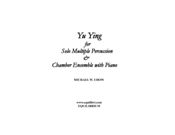 Yu Ying - Chamber Version Of No. 1 Of Moon Shadows : For Solo Percussion and Ensemble.