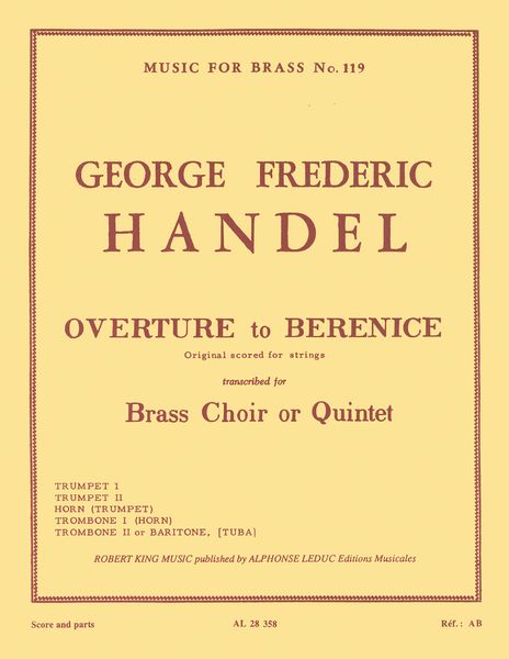 Overture To Bernice : For Brass Choir Or Quintet / arranged by Edwin Glick.