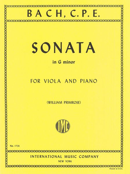 Sonata In G Minor : For Viola and Piano.