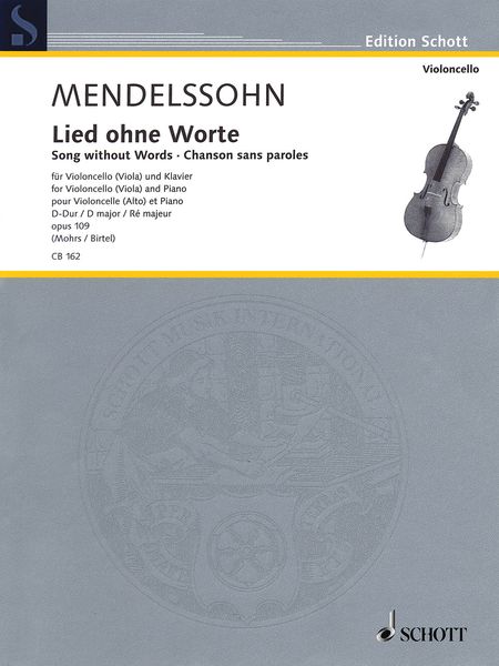 Lied Ohne Worte, Op. 109 : Für Violoncello (Viola) und Klavier / edited by Rainer Mohrs.