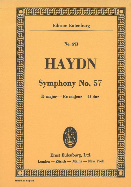 Symphony No. 57 In D Major / Ed. by Harry Newstone.