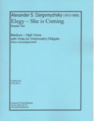 Elegy - She Is Coming : For Medium-High Voice With Viola (Or Violoncello) Obligato and Piano.