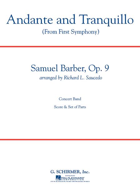 Andante and Tranquillo (From First Symphony, Op. 9) : For Concert Band - Score Only.