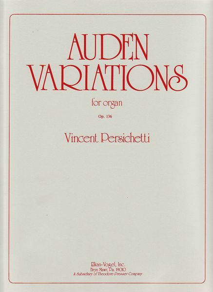 Auden Variations, Op. 136 : For Organ.