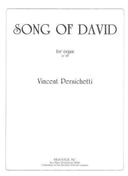 Song Of David : For Organ, Op. 148.