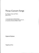 Three Concert Songs : For Medium Voice and Piano (2010-2011).