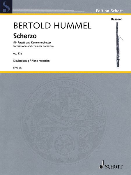 Scherzo, Op. 13 : For Bassoon and Chamber Orchestra (1957) - Piano reduction.