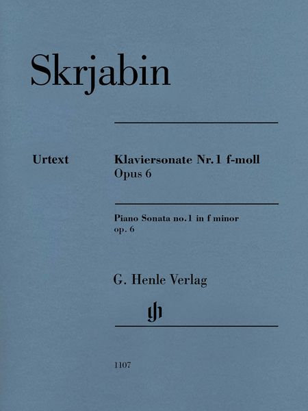 Klaviersonate Nr. 1 F-Moll, Op. 6 / edited by Valentina Rubcova.