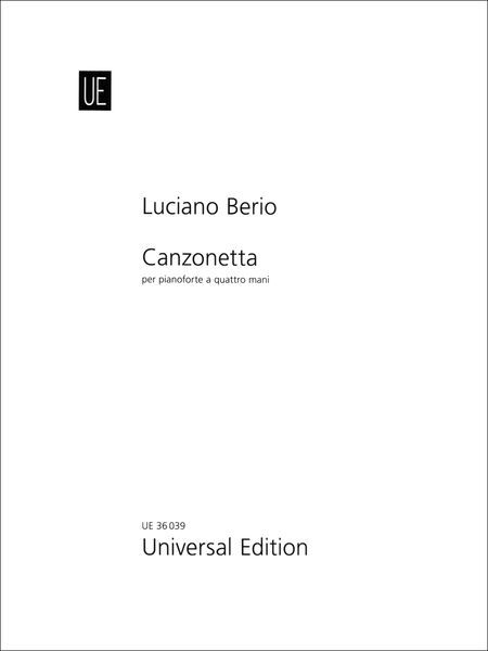 Canzonetta : Per Pianoforte A Quattro Mani (1991).