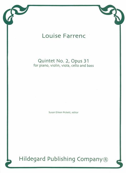 Quintet No. 2, Op. 31 : For Piano, Violin, Viola, Cello, Bass / Ed.by Susan Pickett.