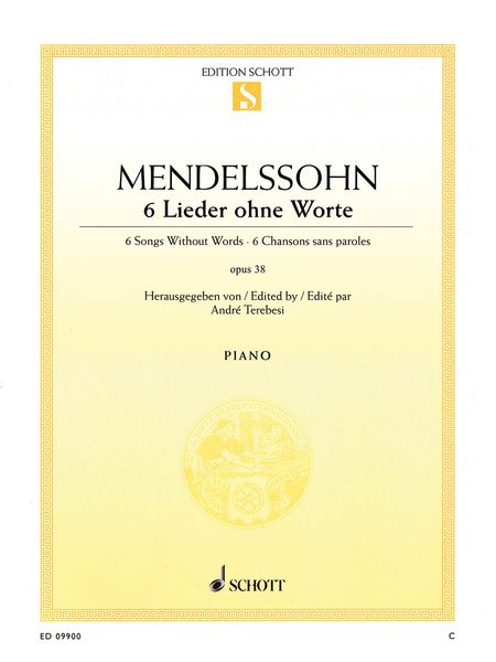 6 Lieder Ohne Worte, Op. 38 : For Piano / edited by André Terebesi.