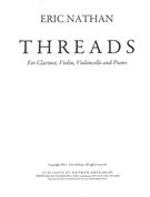 Threads : For Clarinet, Violin, Violoncello and Piano.