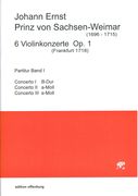 6 Violinkonzerte, Op. 1 (Frankfurt 1718), Band I / edited by Hans Bergmann.