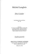 Dix Lieder : For Medium Voice and Piano.