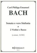 Sonata O Vero Sinfonia (A Minor, H. 582) : Per 2 Violini E Basso / edited by Richard Gwilt.