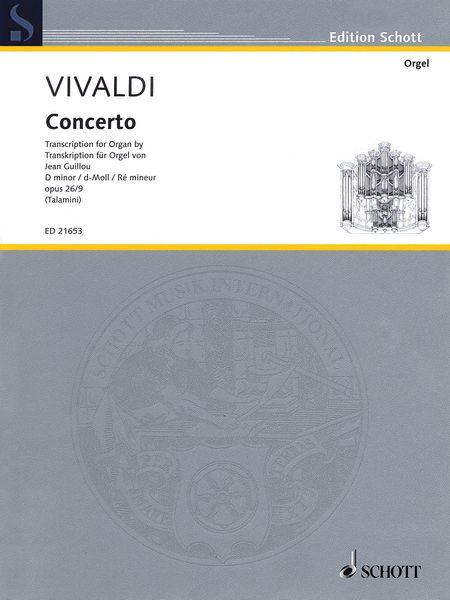 Concerto In D Minor, Op. 26/9 : For Organ / transcribed by Jean Guillou.