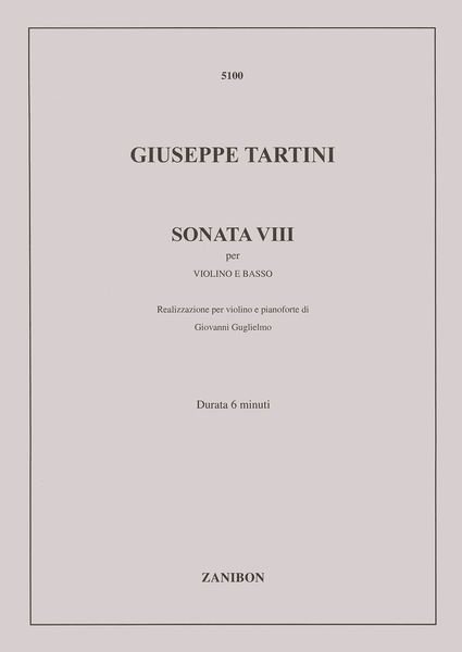 Sonata VIII : Per Violino E Basso / edited by Giovanni Guglieilmo.
