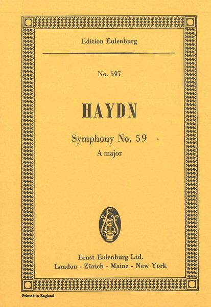 Symphony No. 59 In A Major / Ed. by Gwilym Beechey.