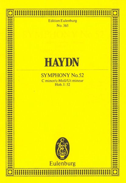 Symphony No. 52 In C Minor / Ed. by H. Newstone.