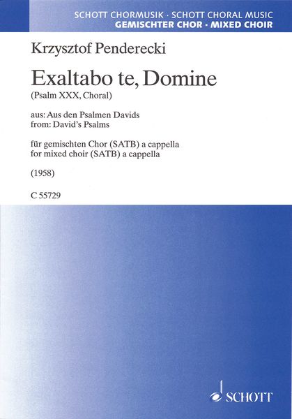 Exaltabo Te, Domine : For Mixed Choir (SATB) A Cappella (1958).