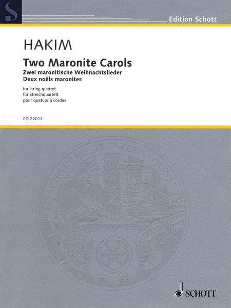 Two Maronite Carols : For String Quartet (2013).