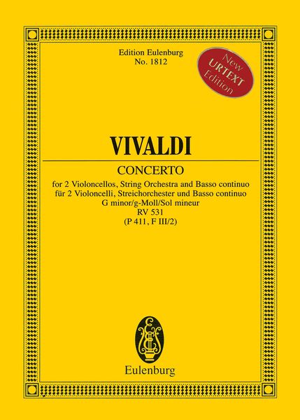 Concerto In G Minor, RV 531 : For 2 Violoncellos, String Orchestra and Basso Continuo.