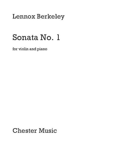 Sonata No. 1 : For Violin and Piano (1931).