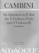 66. Quintett In F-Dur : Für 2 Violinen, Viola und 2 Violoncelli / edited by Bernhard Päuler.