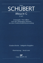 Mass In G Major, D. 167 - Version 1 : For Soli STB, SATB Chorus and Strings.