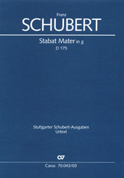 Stabat Mater In G, D. 175 : For Mixed Choir and Orchestra / Ed. by Werner Bodendorff.