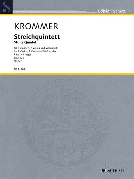 Streichquintett F-Dur, Op. 8/4 : Für 2 Violinen, 2 Violen und Violoncello / edited by Tilman Sieber.