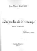 Rhapsodie De Printemps : Pour Piano Et Orchestre - reduction Pour Deux Pianos.