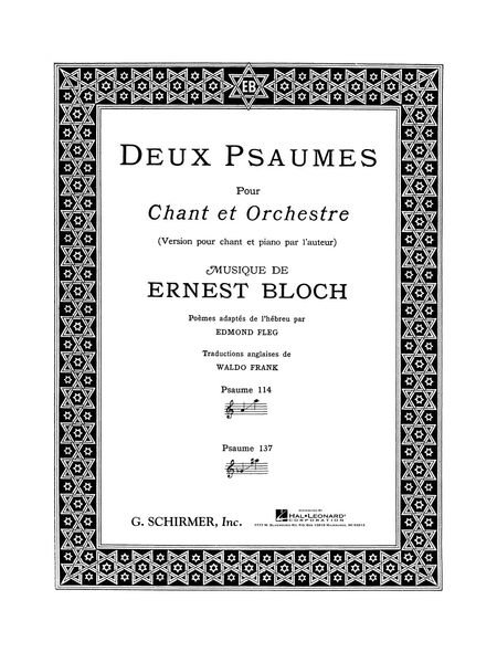 Deux Psaumes : For Voice and Piano.
