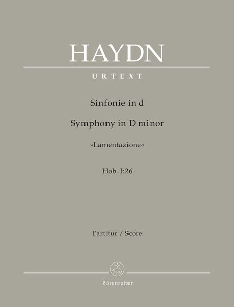 Sinfonie In D = Symphony In D Minor (Lamentazione), Hob. I:26 / Ed. Andreas Friesenhagen.