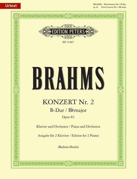 Konzert Nr. 2 B-Dur, Op. 83 : Ausgabe Für 2 Klaviere / Piano reduction - edited by P. Badura-Skoda.